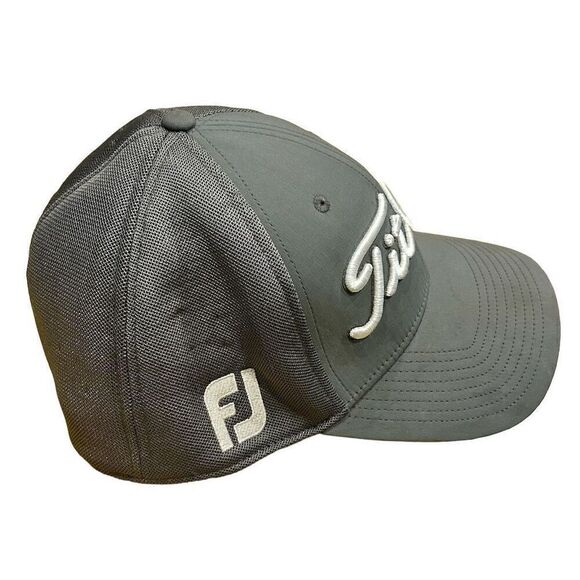 Titleist Men's Tour Performance Mesh Golf Hat Gray Small Pro V1 FJ Logo Flex m/l - Picture 3 of 6